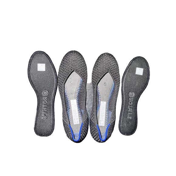 Rothy's Black Honeycomb Blue Halo Knit Loafers Round Toe Retired - sz 7 - P7 - Picture 10 of 12